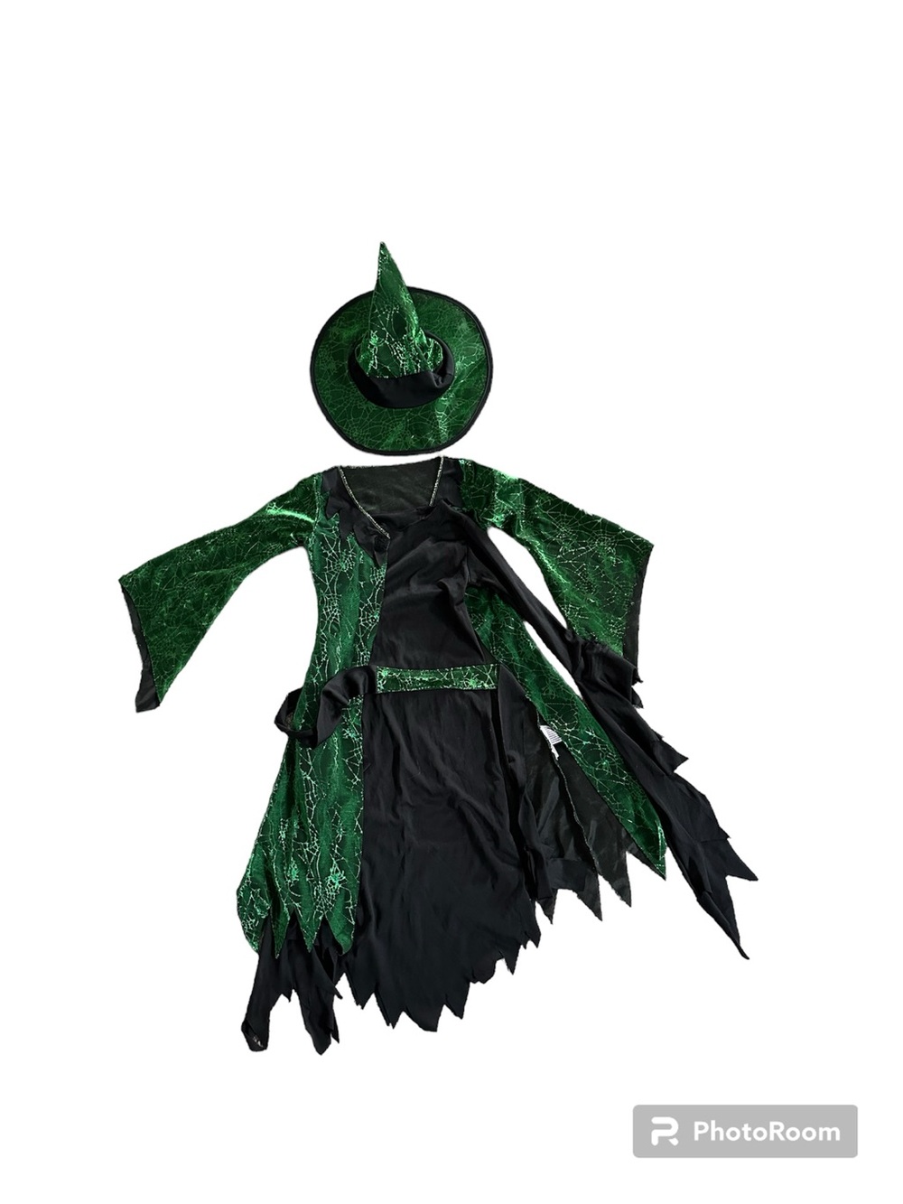Green Witch Costume Dress with Hat - Kids Costume